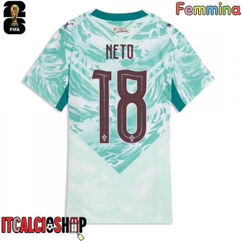 Portogallo Pedro Neto #18 Seconda Maglia Femmina Mondiali 2026 Manica Corta